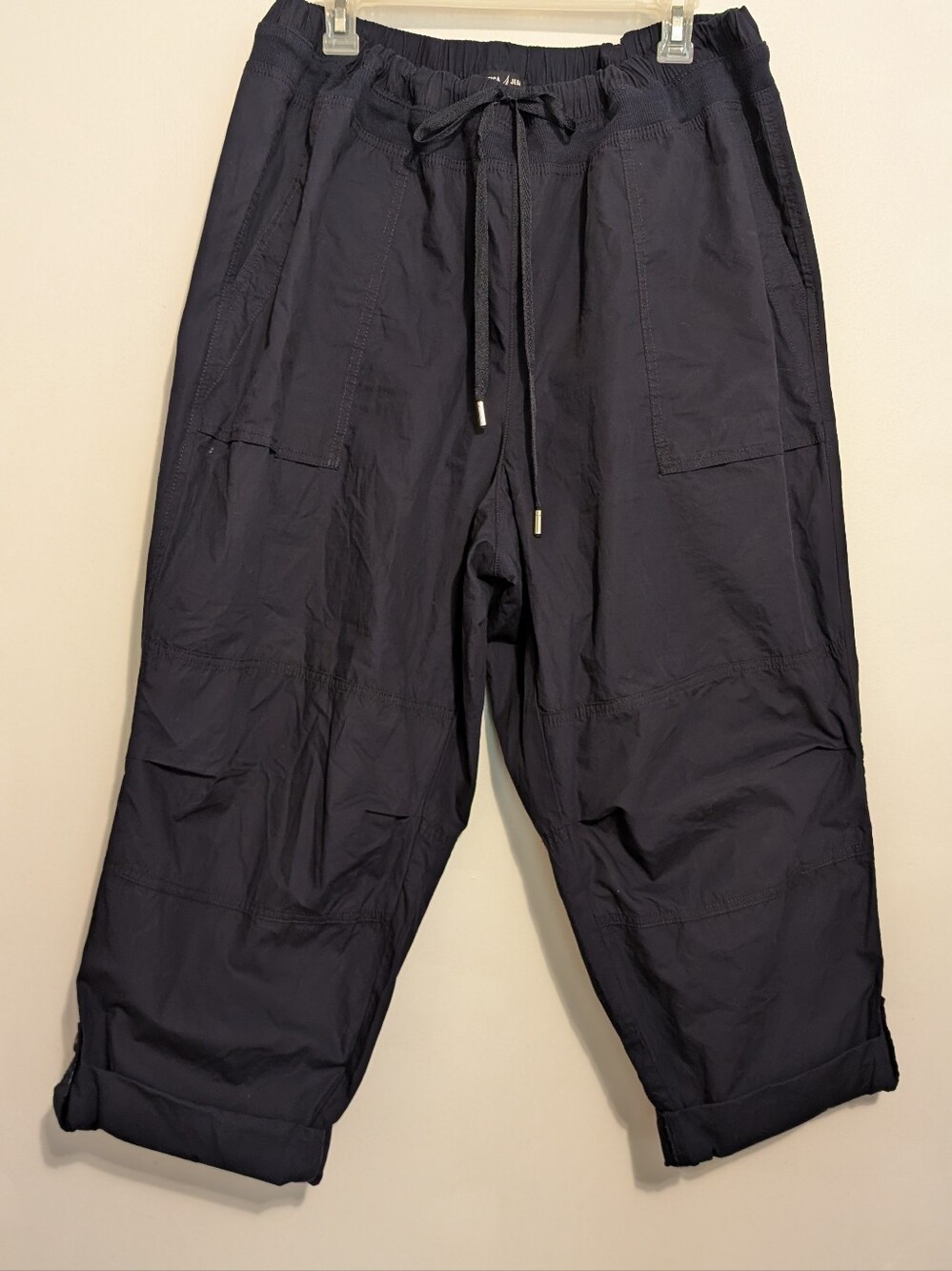 Nautica Black Athleisure Drawstring Pants Women's XXL Pockets New